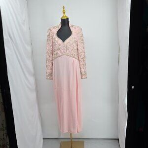 Oleg Cassini Pink Beaded Dress Size 10